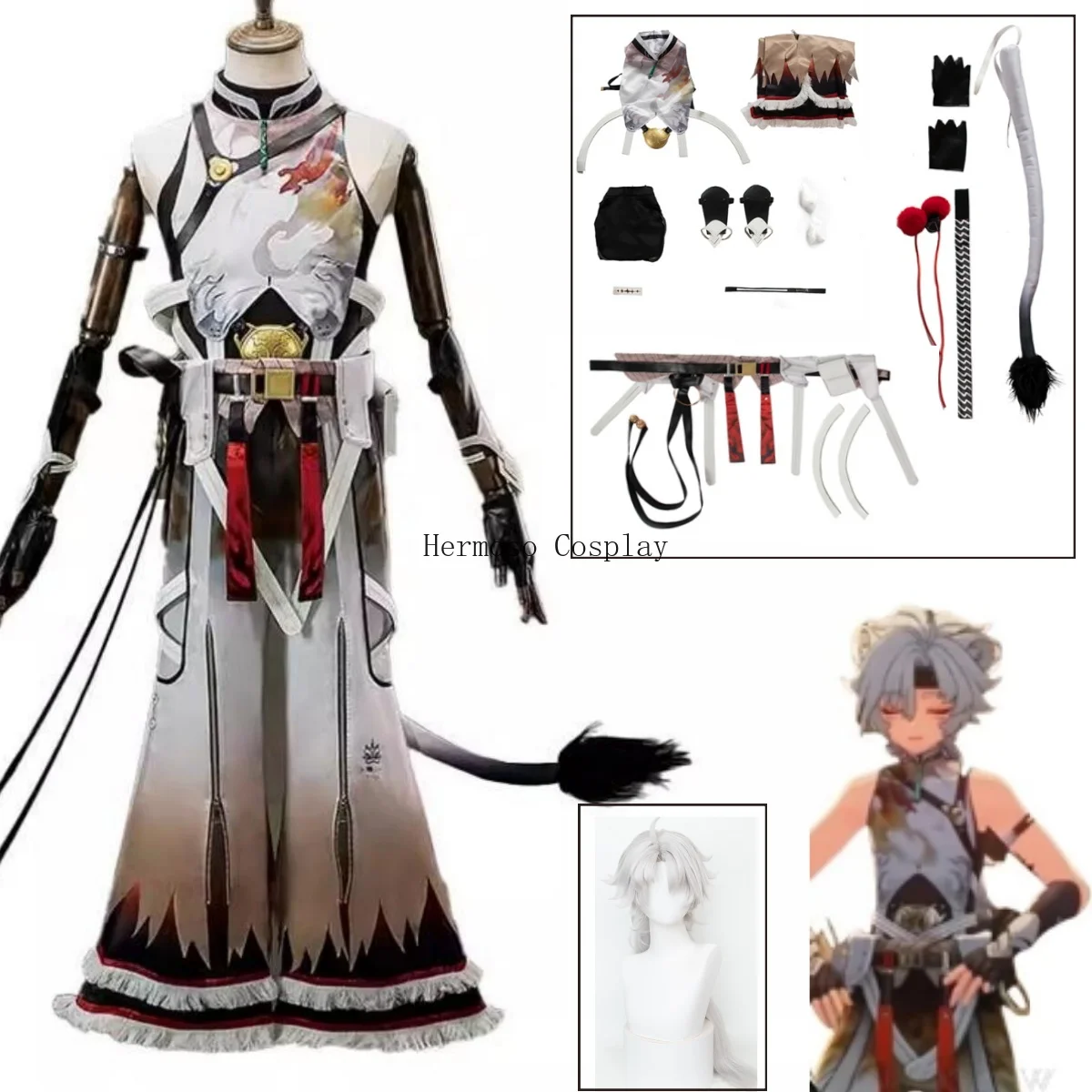 Cosplay Wuthering Waves Ling Yang Costume Lingyang Lion Dance Youth tuta da gioco da uomo Hot Game Wuthering Waves Ling Yang Uniform