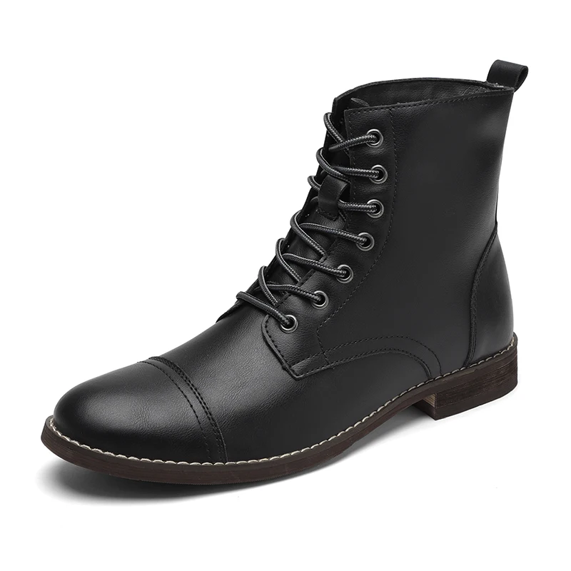 

COZOK Men Fashion Boots Britsh New Arrival Vintage Leather 100%Waterproof Shoes Boots Autumn Winter Men's Ankle Boots Plus Size