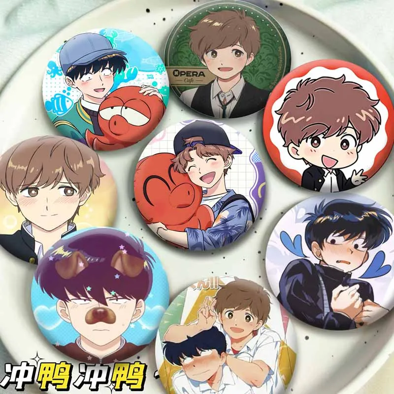 Cute Anime Go for It Nakamura Brooch Cartoon Role Playing Lapel Pins Aiki Hirose Okuto Badge for Shoes Bag Jewelry Accessories
