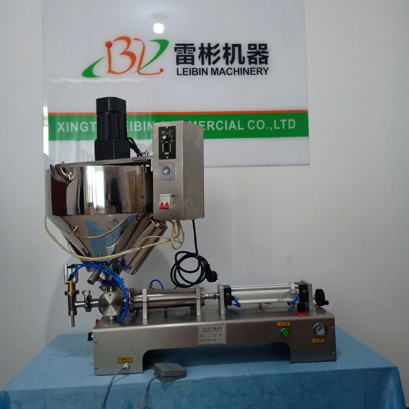 Paste Mixing Filling Machine With Heater Single Nozzle Cream Honey Bottle Filler Chocolate Sauce Filling Machine