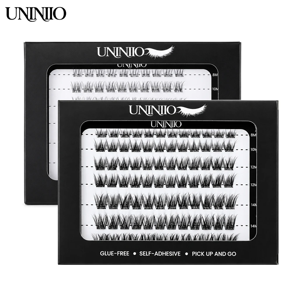 Self Adhesive Eyelashes D Curl 8-16mm Mix DIY Fairy Lash Clusters Natural Lash Extensions Wispy Eyelashes Clusters Spikes