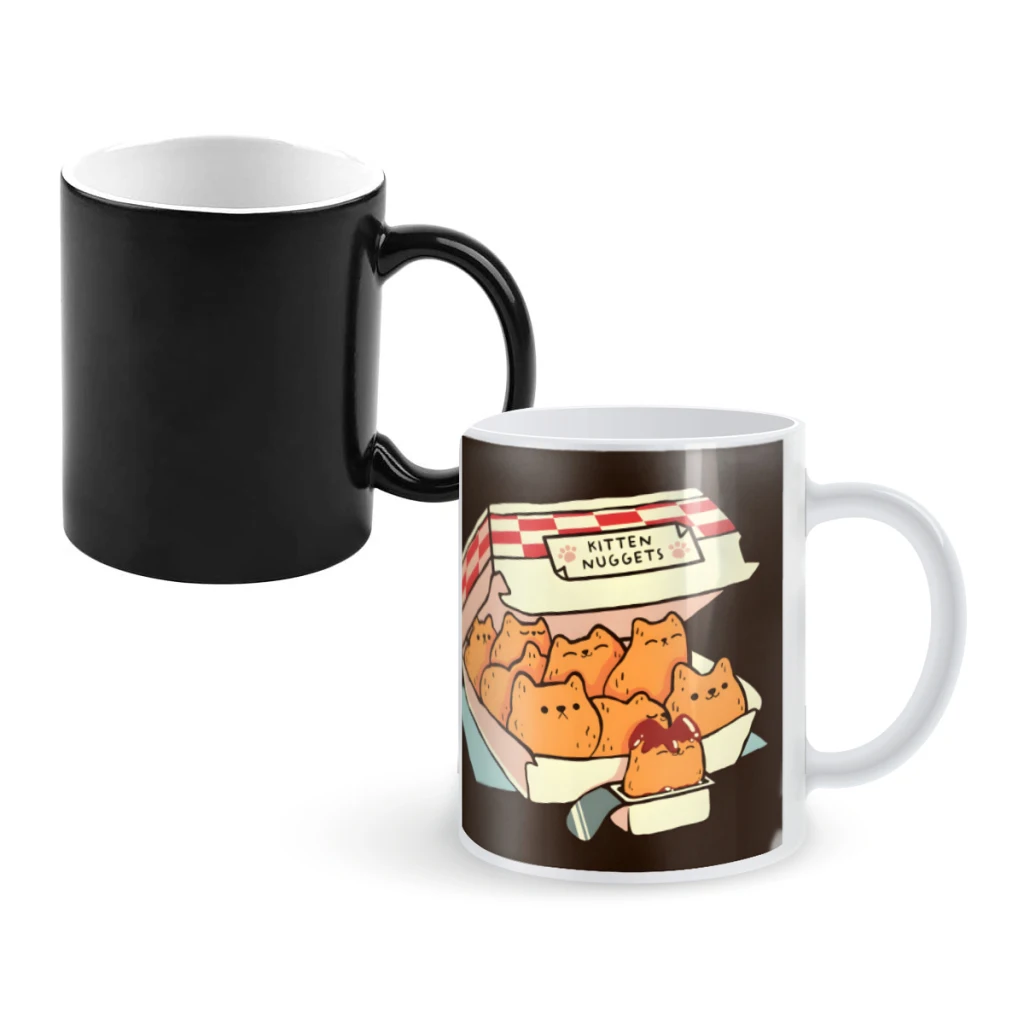 

Kitten Nuggets Fast Food CatCoffee Mugs And Mug Creative Color Change Tea Cup Ceramic Milk Cups Novelty Gifts