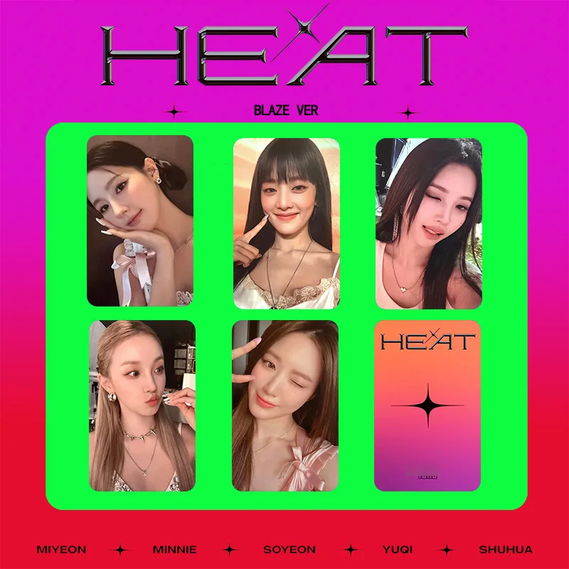 5 pz/set KPOP (G)I-DLE HEAT New Album LOMO Cards List YUQI Shuhua Soyeon Two Sides photocard NEVERLAND Fans Collection Gifts