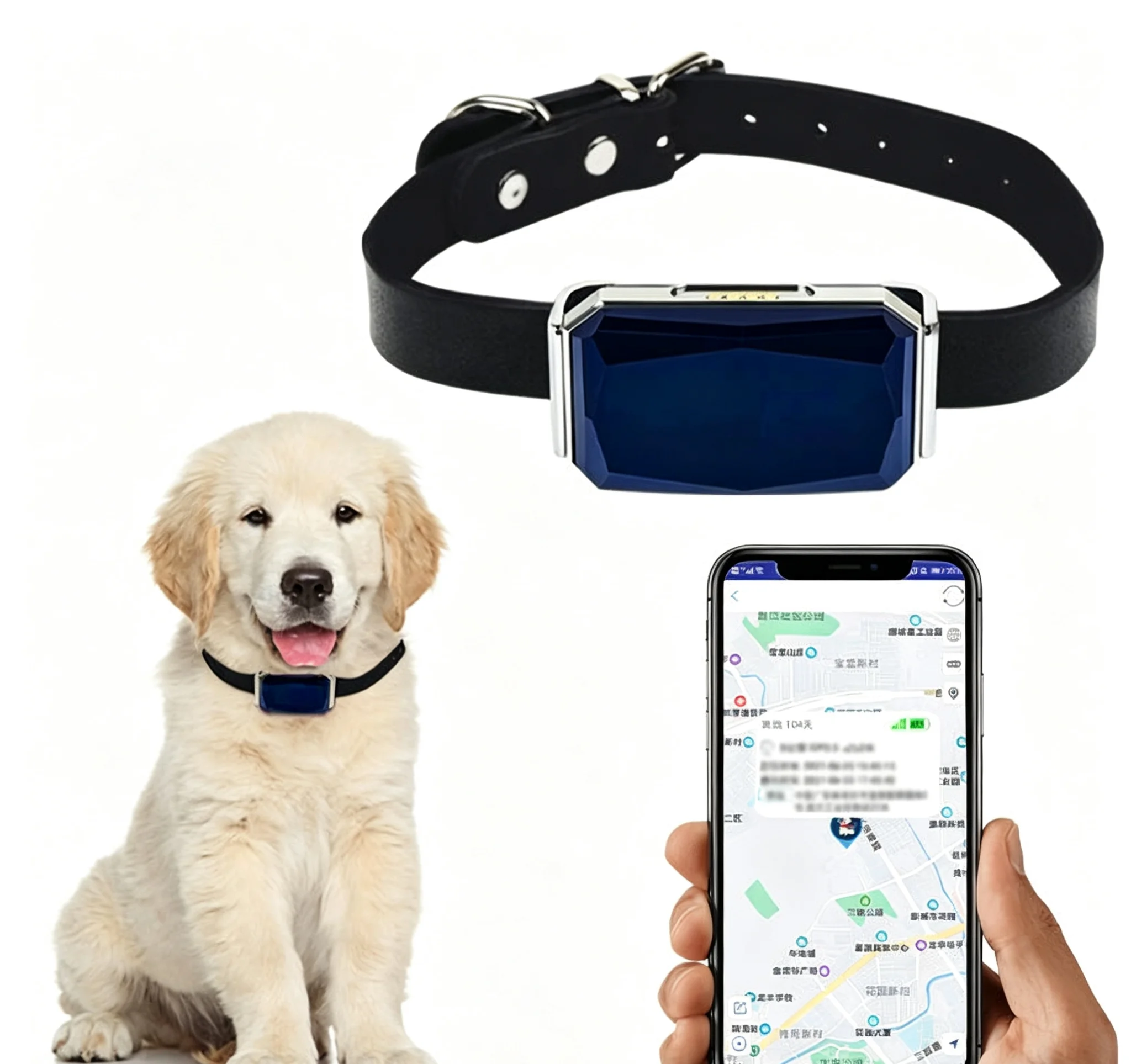 LGOODVIN G12 Smart Pet GPS Tracker Collar, Waterproof Wearable Anti-Lost Pet Locator