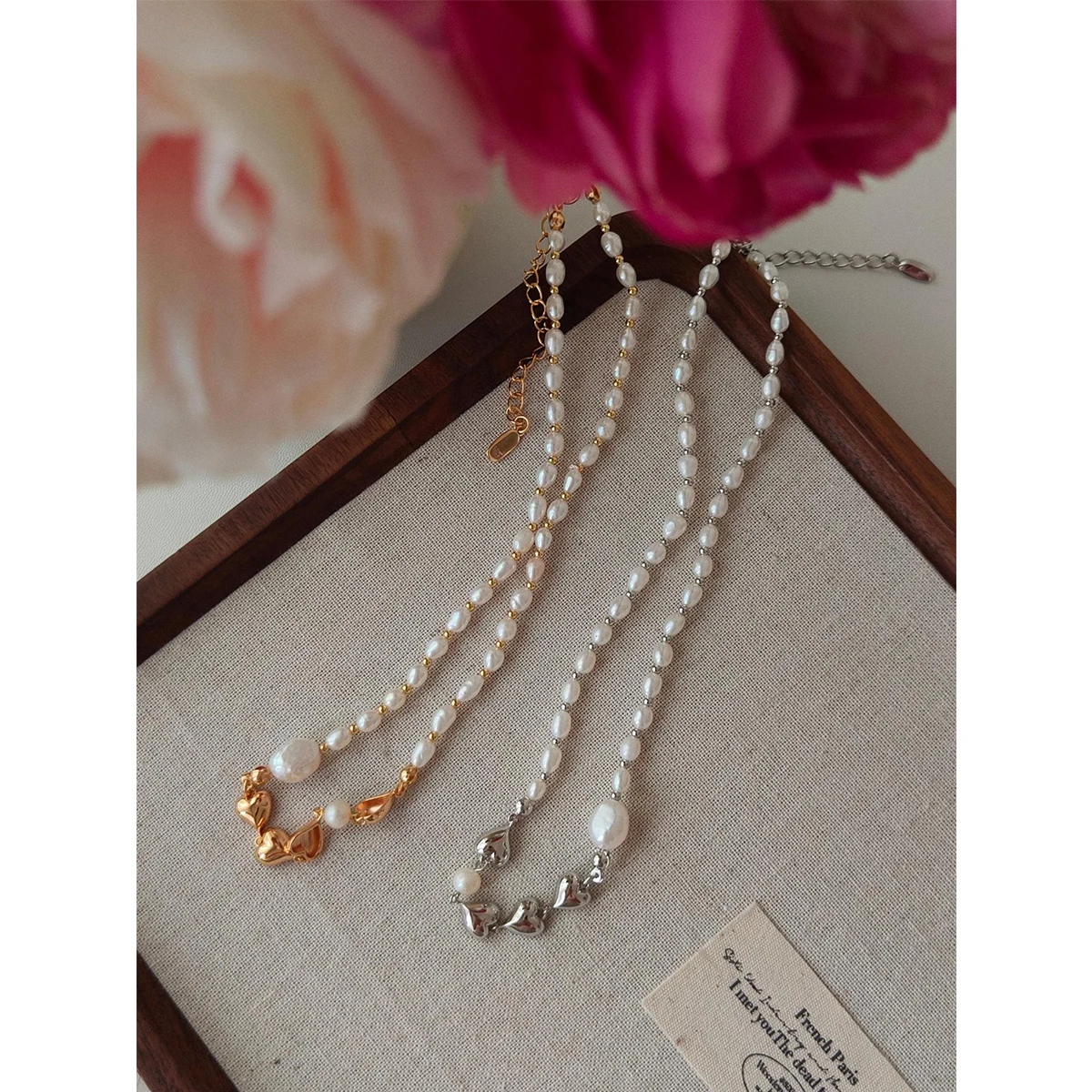 NEW All Body S925 Pure Silver Plated With 18K Real Gold | Natural Freshwater Pearl Necklace| Chain Length 36+6CM 100789