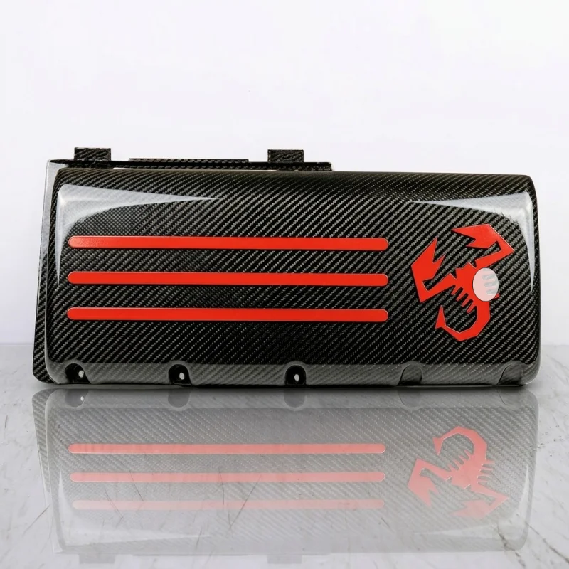 Real Dry Carbon Fiber Air Filter Box Cover&Lower Housing Airbox Kit For Abarth 500 595 695 1.4 T-Jet Engine Bay Trim Accessories view 6
