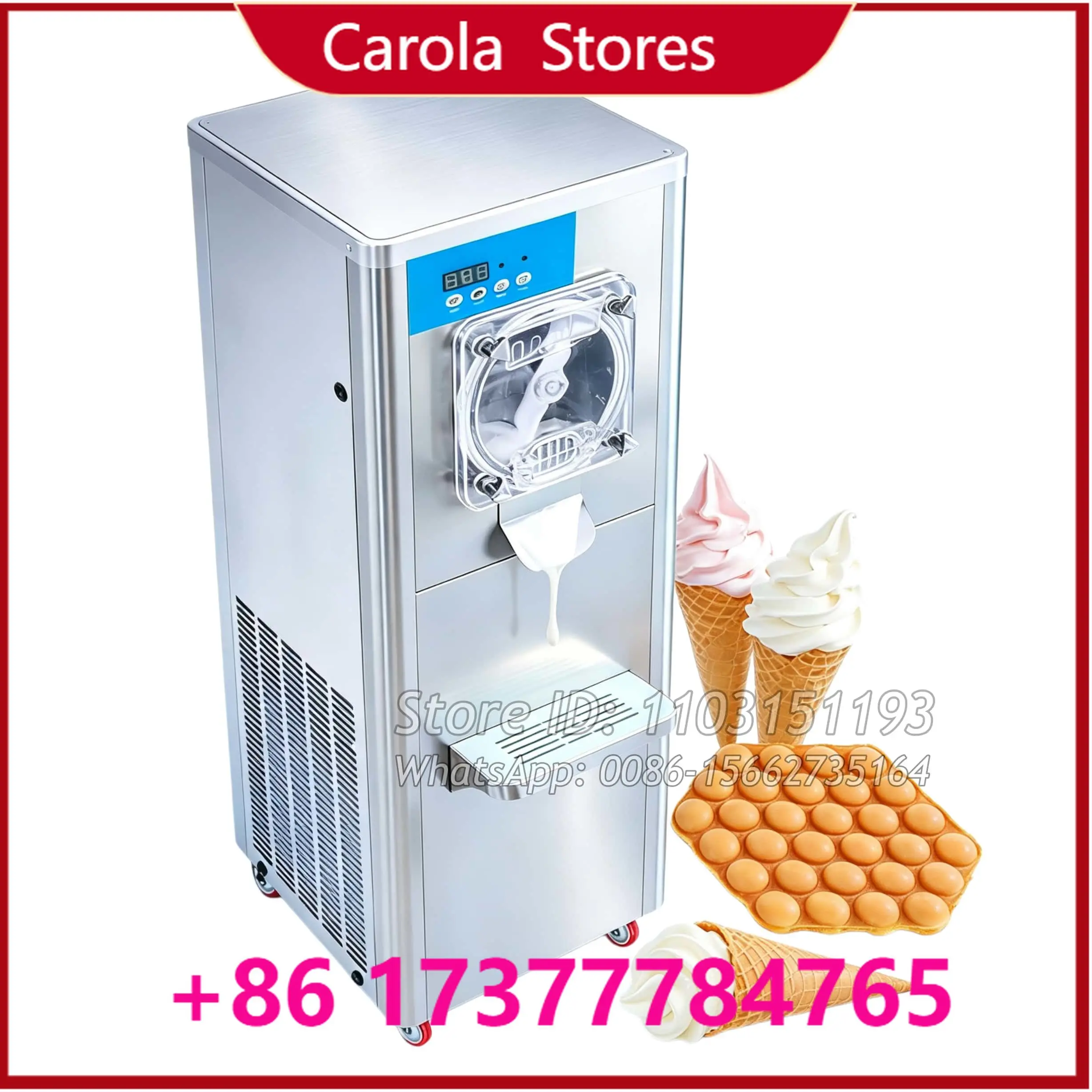 12-16 L/H Commercial Vertical Batch Freezer Gelato Machine Italian Hard Serve Gelato Ice Cream Machine For Bars Milk Tea Shops
