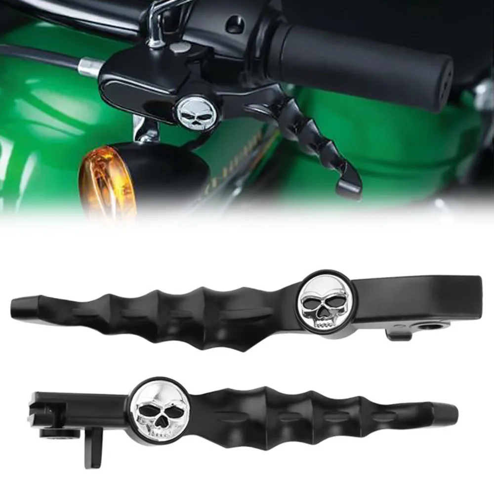 Black Motorcycle Skull Zombie Brake Clutch Levers For Yamaha VStar Drag Star XVS 400/650 XVS 1100 1999-2009 96/16