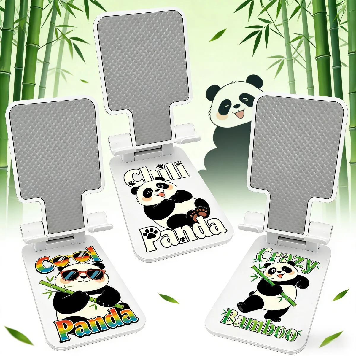 

3 шт., милая подставка для мобильного телефона с рисунком гигантской панды, настольная портативная фиксированная подставка для ленивого человека, настольная подставка для путешествий на открытом воздухе