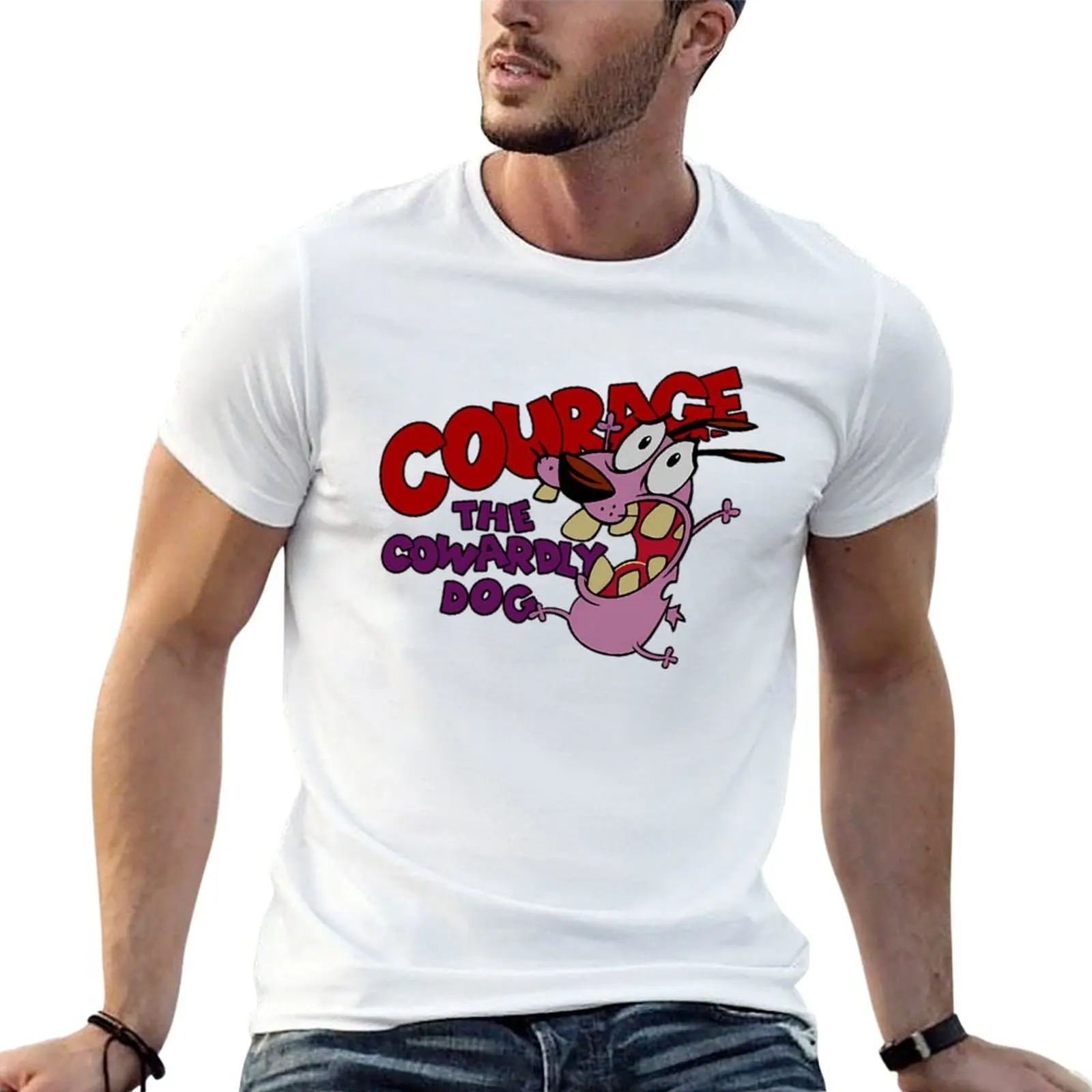 T-shirt rétro « Cowardly Courage » – Haut décontracté imprimé style rétro