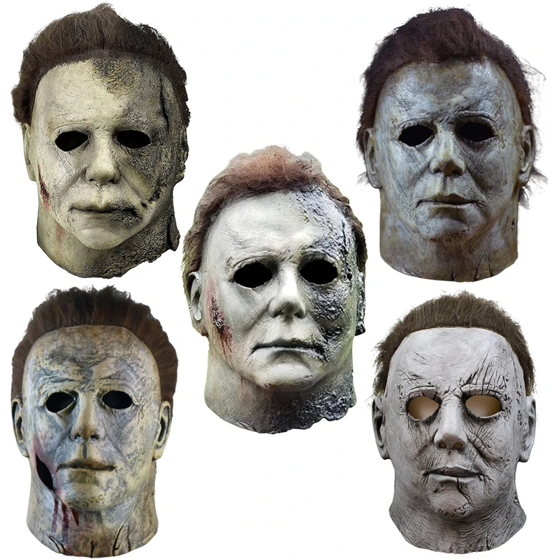 2022 Michael Myers Masks Halloween Horror Cosplay Costume Latex Props Latex Horror Scary Masks for Adult Cosplay Costume Grey