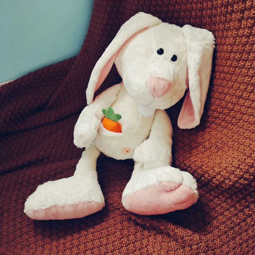 

25CM Small White Rabbit Plush Toy Radish Rabbit Cute White Front Teeth Soft Doll For Children's Birthday Christmas Gift