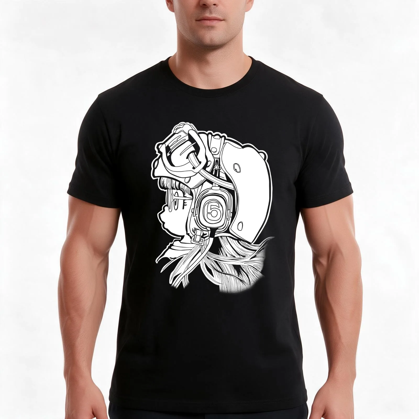 Arale T-Shirt, Summer Casual Cotton Tee, Oversized Streetwear Tops, Vintage Graphic Print, Loose Fit Short Sleeve, 100% Cotton