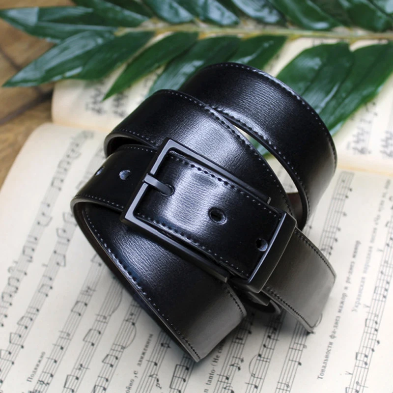 1Pcs Men's Genuine Leather Dress Reversible Belt with Rotated Buckle Two In One Big Size Waist Strap