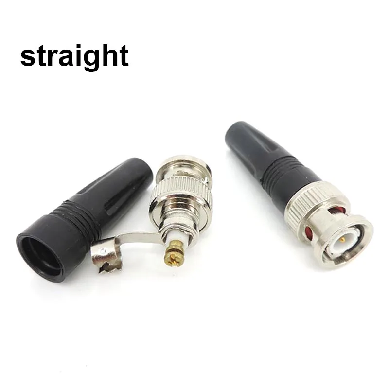 Bnc Male plug Connector right angle 90 degree adapter For Rg59 solderless Cable CCTV video balun no solder