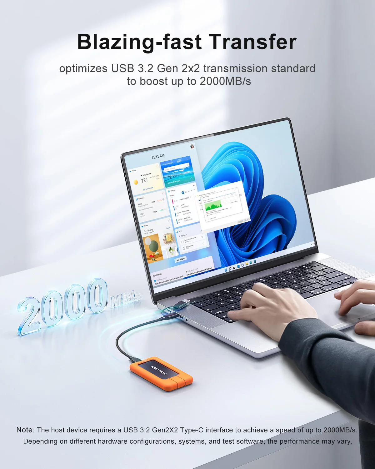 KOOTION X1Max 2TB 외장 SSD 하드 드라이브 HD Externo USB 3.2 GEN 2 휴대용 SSD 512GB 1TB 미니 PSSD 노트북 데스크탑 PS4 PS5용 썸네일 2