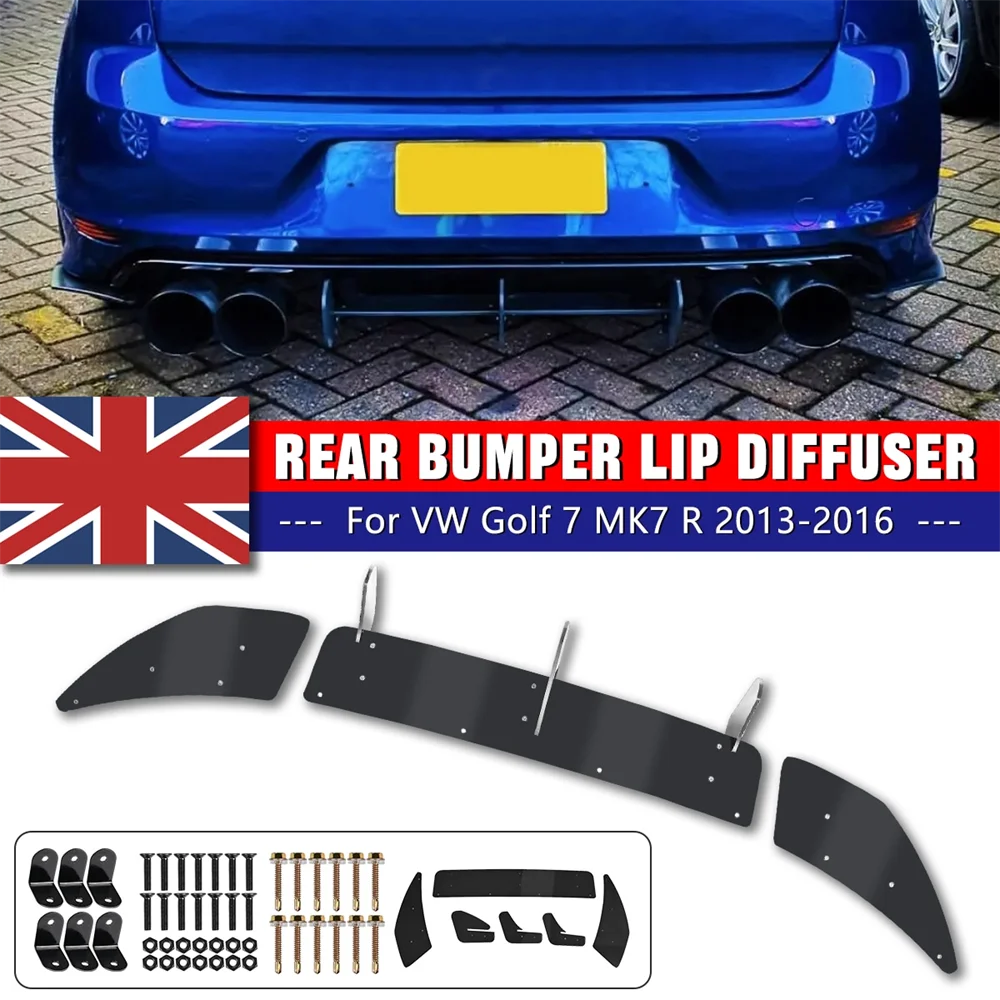 

For Golf 7 Diffuser Rear Bumper Lip Rear Scoop Trunk Lip Spoiler Gloss Black For VW MK7 R 2013-2016 Accessories Exterior Parts