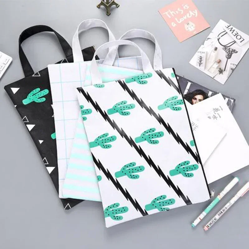 File Folder Capacity Holder File Bag with Handle Canvas Handbag Folder Holder Organizer File Pocket School Office