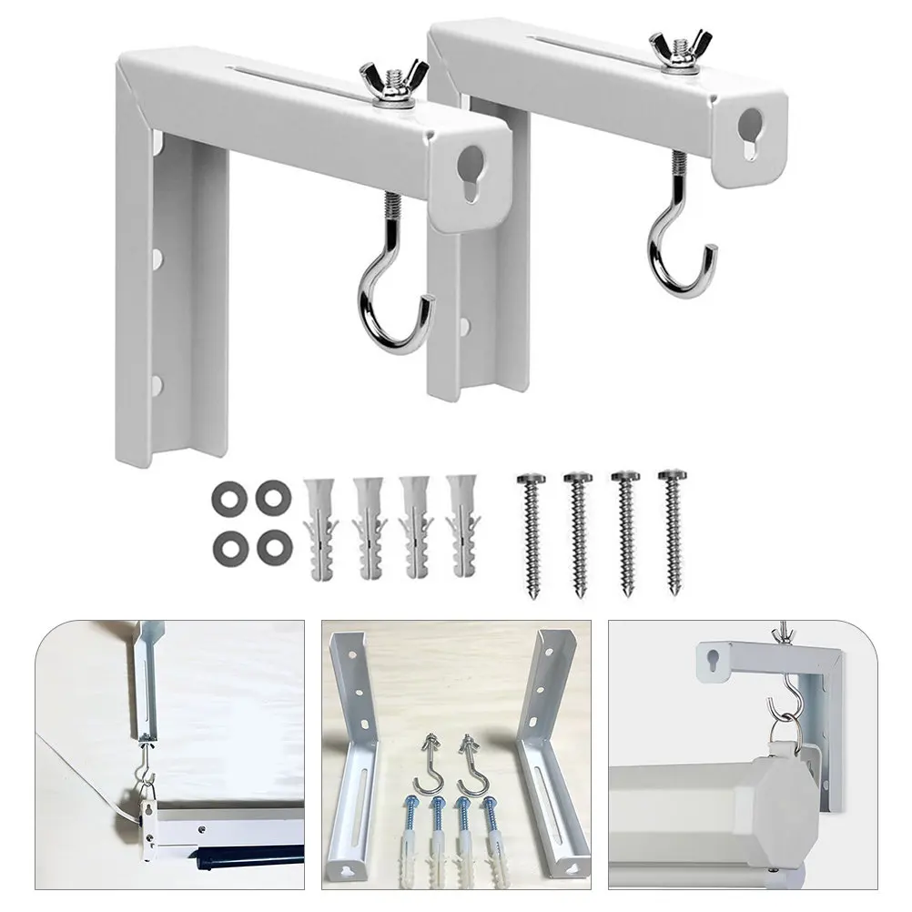 

2Pcs Projector Ceiling Mount Brackets for Screen Suspension Easy Assembly Fits Most Projector Screens Home Cinema Office Use