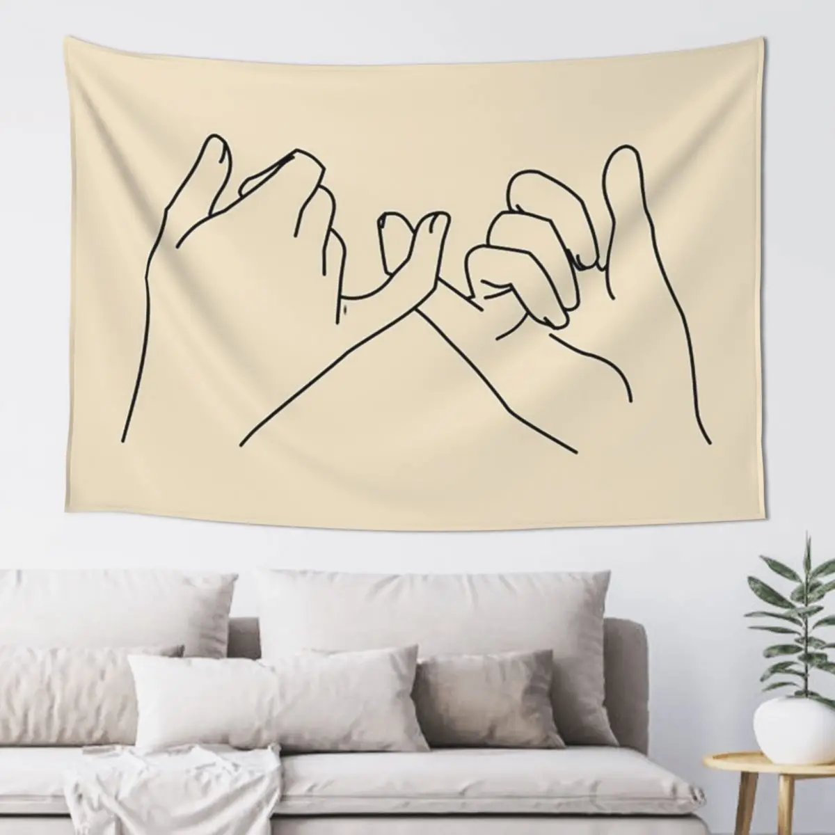

Pinky Promise Tapestry Cute Decor Funny Decoration Home Tapestry