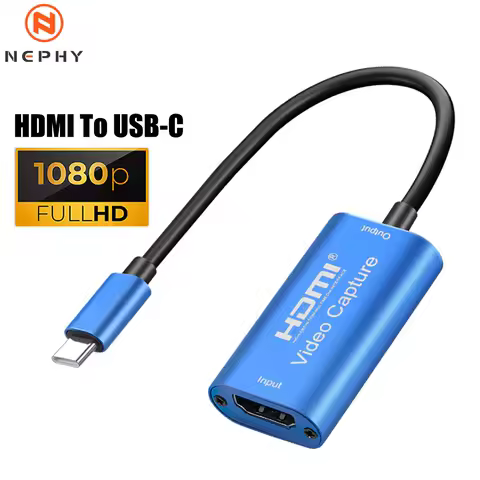 HDMI To USB Type C Video Capture Card Game Grabber Record for PS4 PS5 Xbox Switch Camera to USBC Cell Phone Macbook iPad Laptop