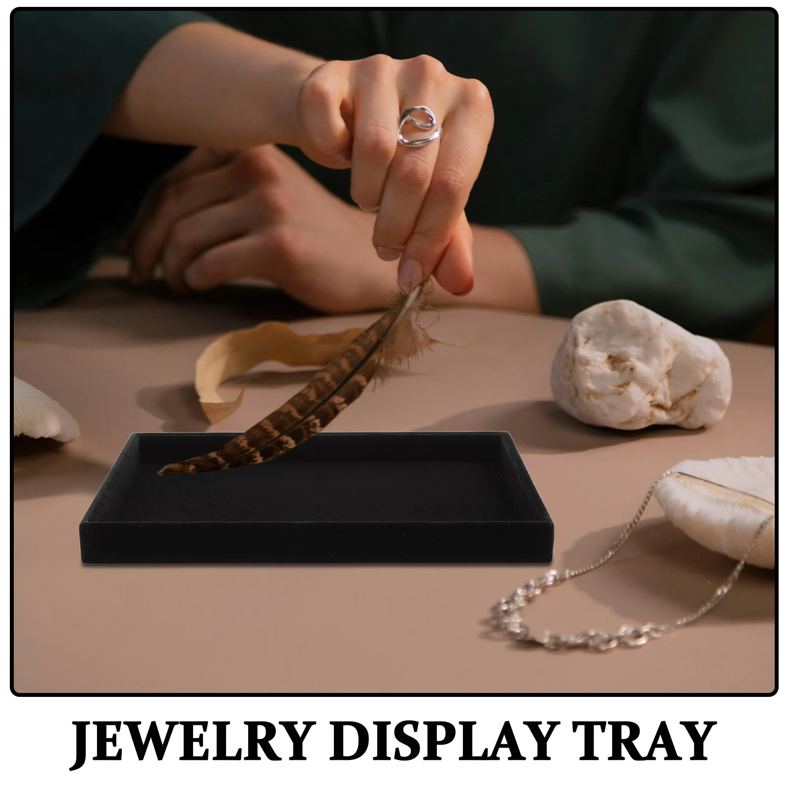 2Pcs Jewelry Display Tray Soft Organizer Tray for Ring Earring Necklace Storage Vanity Showcase Necklace Holder Display