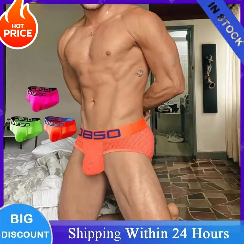 

Men Sexy Briefs Mesh Fabric Fine Male Underwear Slip Low Waist Men's Panties Male Underpants U Convex Cuecas Briefs