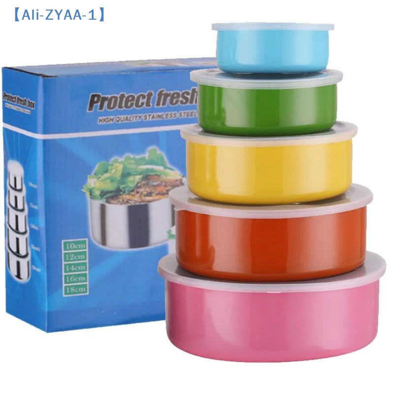 【ZYAA-1】5Pcs Stainless Steel Mixing Bowls With Lids Stackable And Storage Deep Nesting Bowls Dishwasher Safe For Kitchen Baking