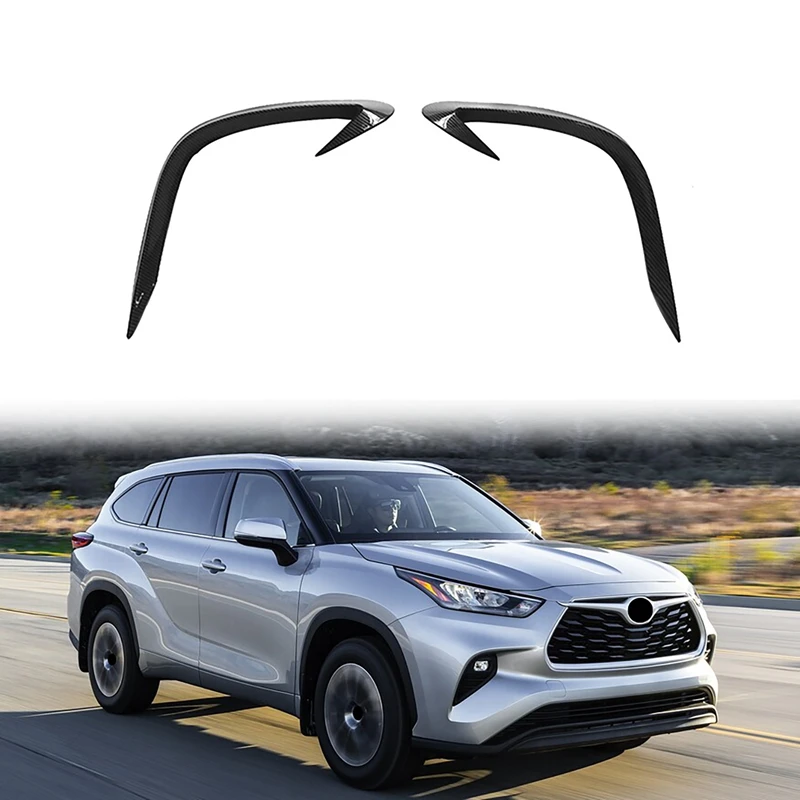 Front Fog Lights Eyebrow Wind Knife Sticker For Toyota Highlander 2020 2021 Fog Lamp Eye Lid Eyebrow Cover Trim