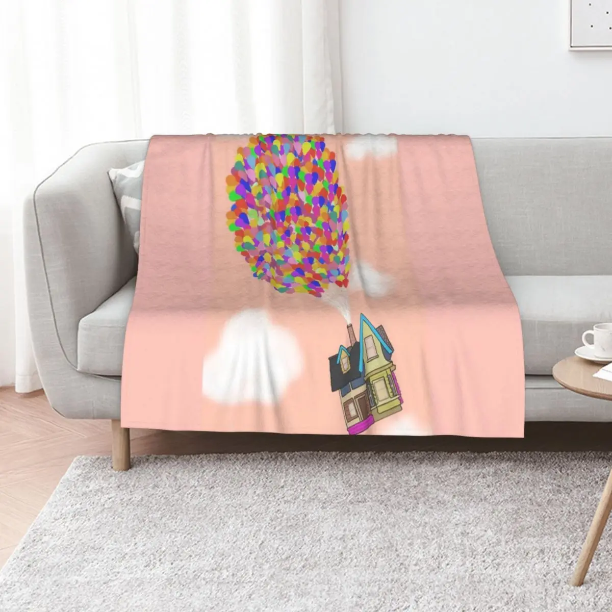 

Up - Peach Throw Blanket Cute Plaid Bed covers Furry Sofa Blankets