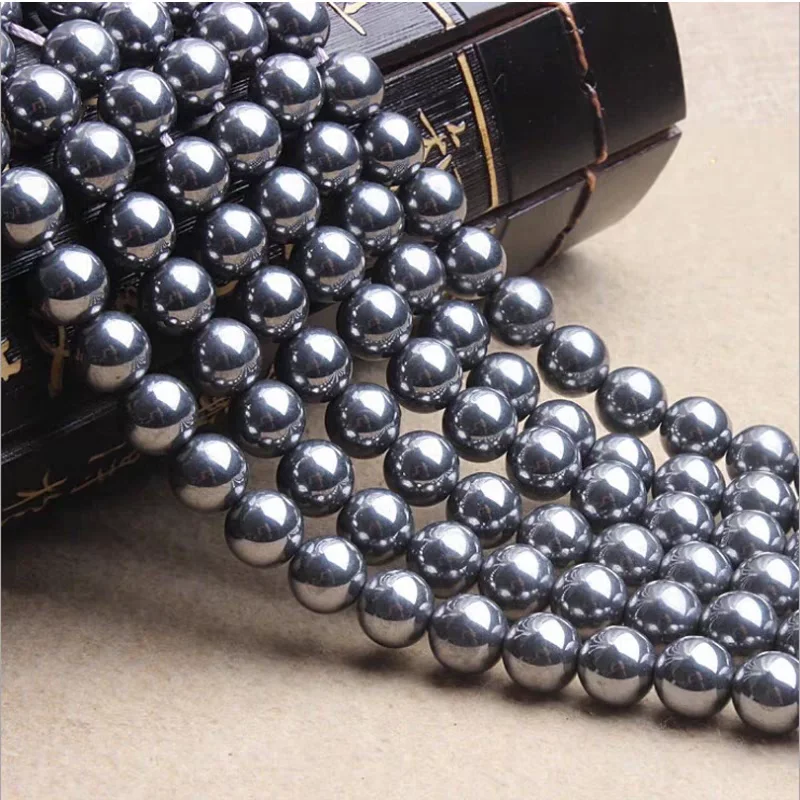 6-18mm Terahertz Energy Smooth Loose Bead for Jewelry Making Bracelet Necklace Men Women Health Gift DIY Accessories 4 6 8 10mm