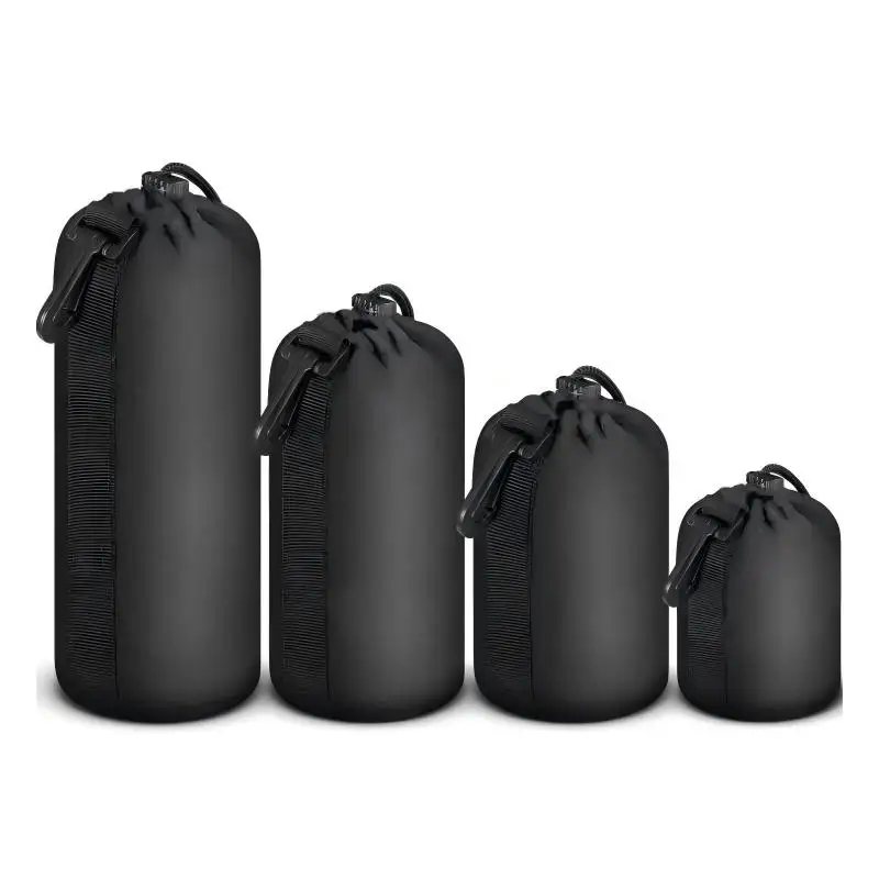 Waterproof Camera Lens bag S M L XL Neoprene Soft Video Camera Lens Case Pouch For Canon Nikon Sony Camera Len Drawstring pocket