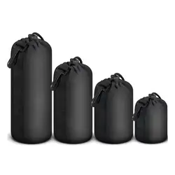 Waterproof Camera Lens bag S M L XL Neoprene Soft Video Camera Lens Case Pouch For Canon Nikon Sony Camera Len Drawstring pocket