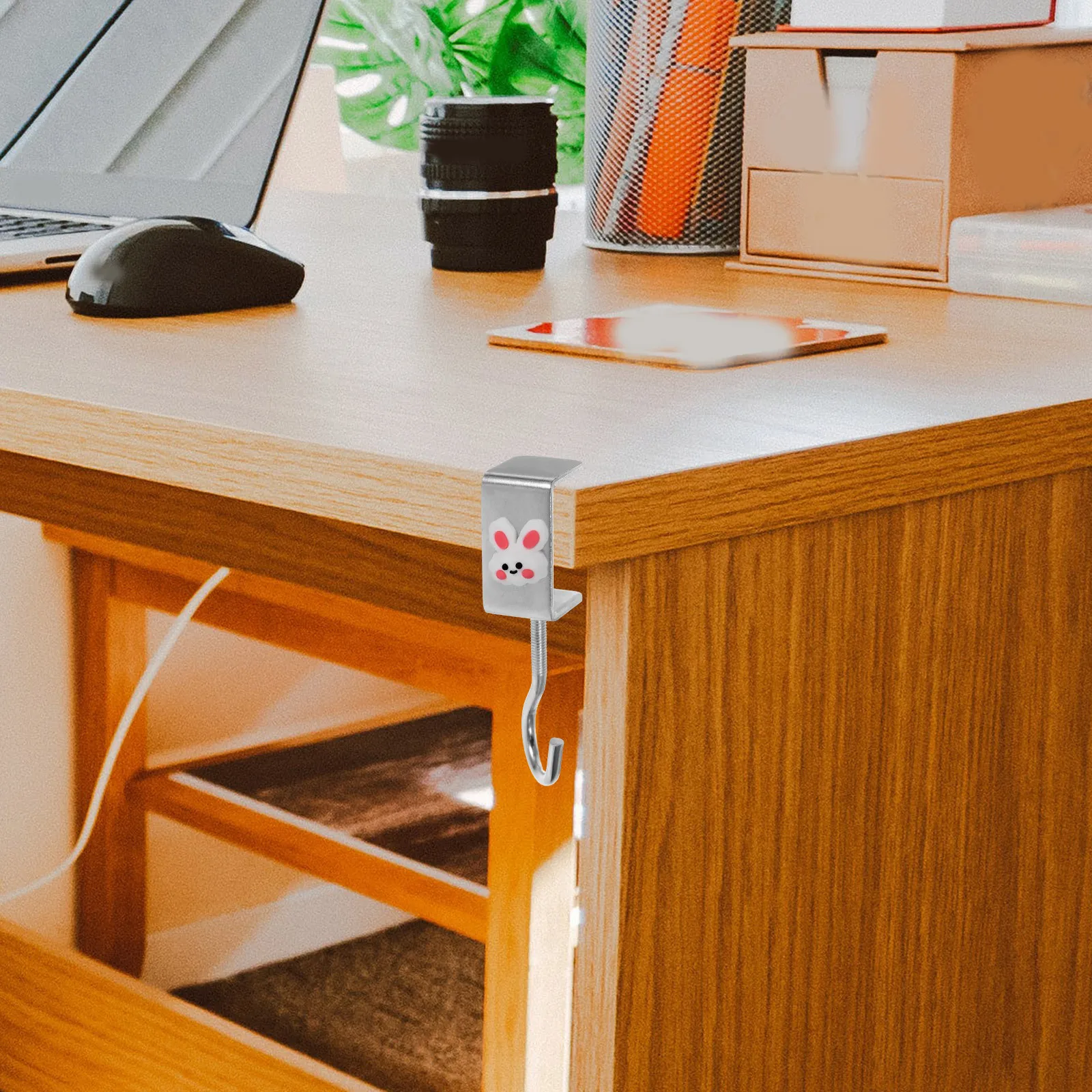 

2Pcs Desk Bag Clamp Metal Hook Large Capacity Adjustable Holder for Office School Classroom Backpack Purse Organizer