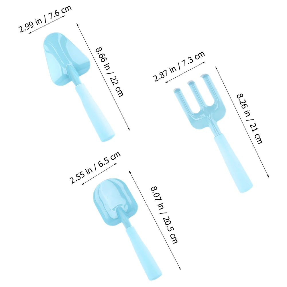 Gardening Set for Kids Spatula Planting Kit Digging Toys Toddler Tools Beach Sky-blue Children Garden Tools Kids Rake Shovel Toy