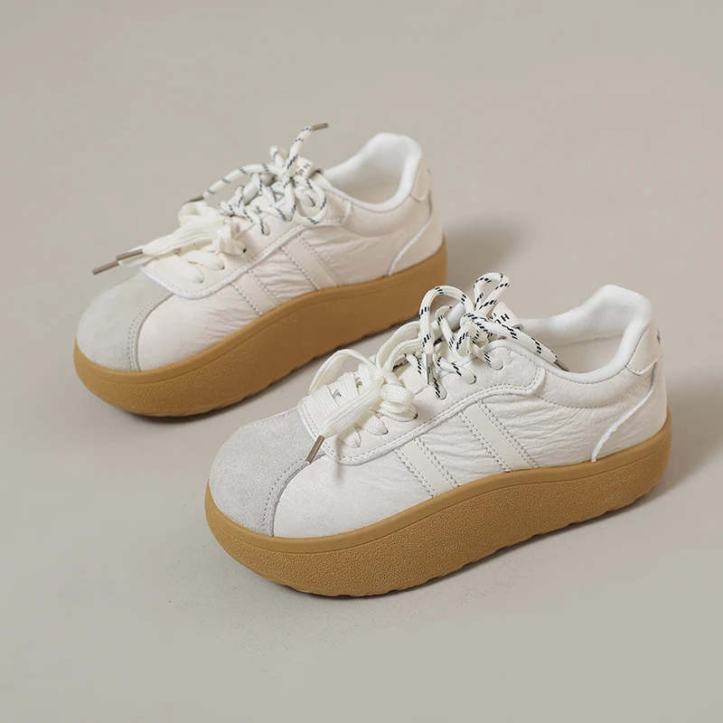 Zapatillas Deportivas Casuales de Moda para Mujer, Plataforma con Suela Gruesa, con Cordones, Antideslizantes, Cómodas, Multicolores, para Uso Diario al Aire Libre