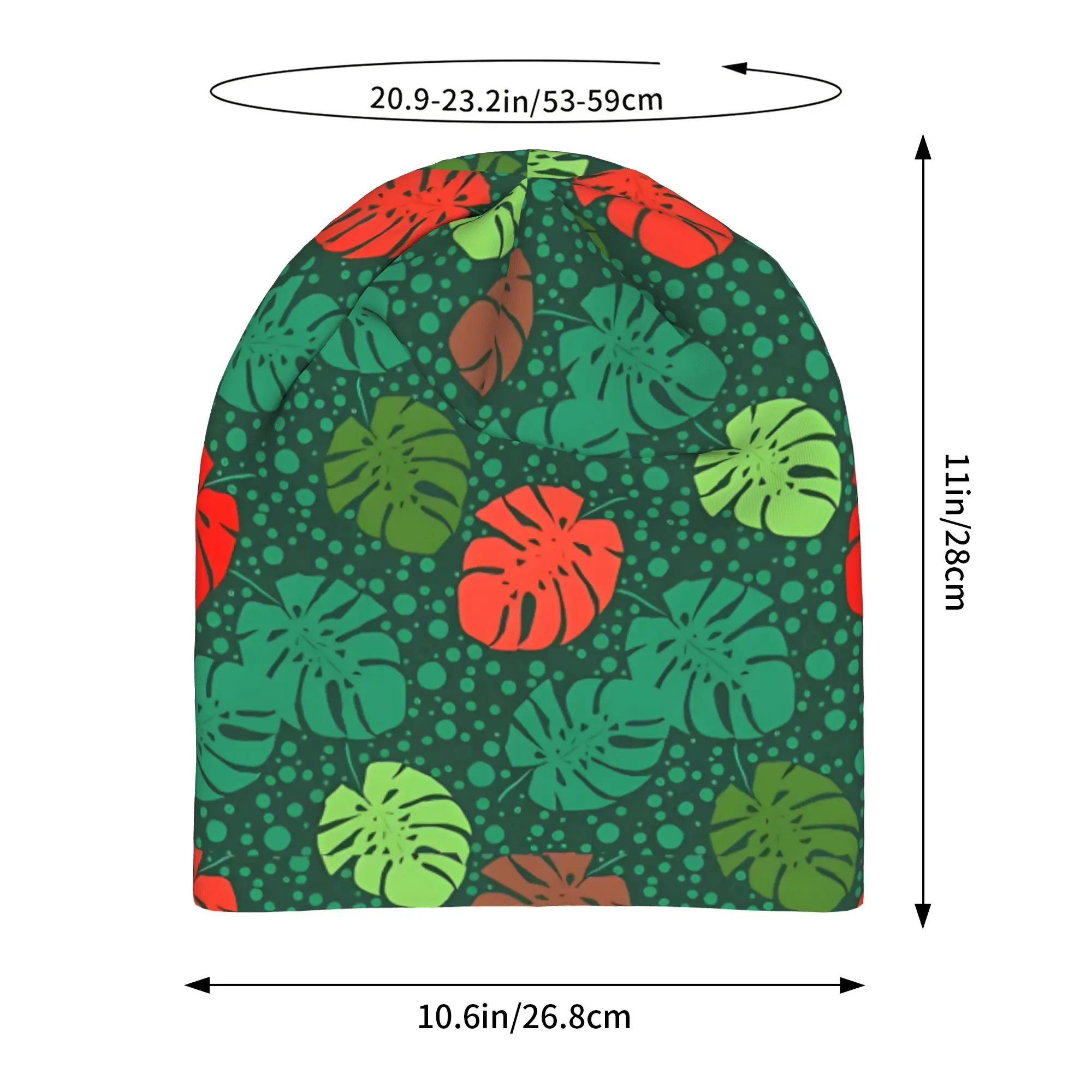 Autumn Styles Bonnet  Men Women's Thin Hat Tropical Monstera Leaves Background Of Polka Summer Cap Design Skullies Beanies Caps