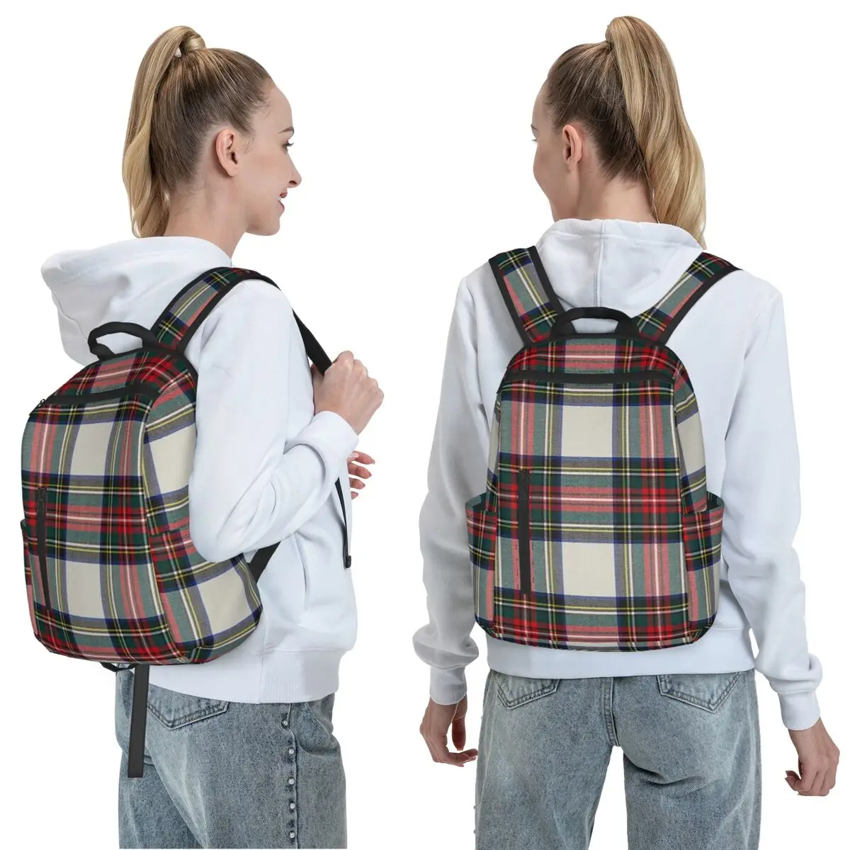 Stewart Dress Scottish Tartan Backpack Daypack Large Capacity Kids BookBag School Bag Shoulder Bags for Men Women view 2