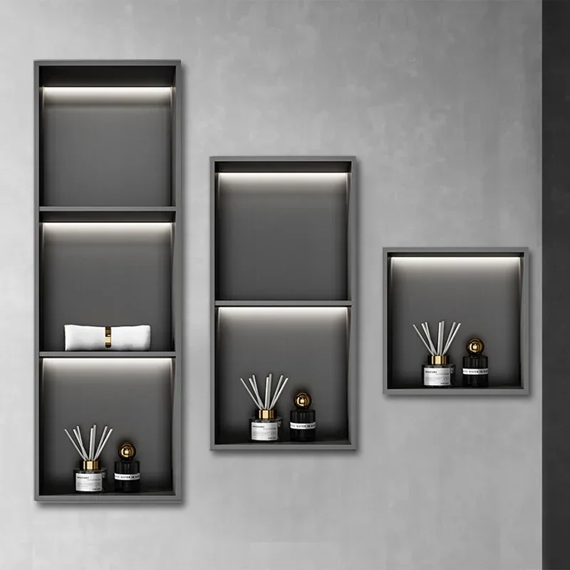 

Stainless Steel Wall Bathroom Metal TV Stainless Steel Wall Embedded Cabinet Finished Storage Rack