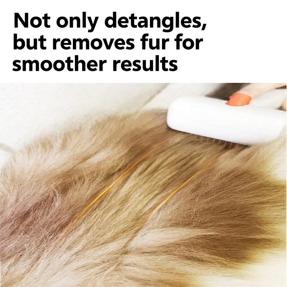 New 2-in-1 Pet Hair Comb One-click Self Cleaning Dematting Combs Hair Removal Smooth Pet Grooming Brush For Dogs Cats