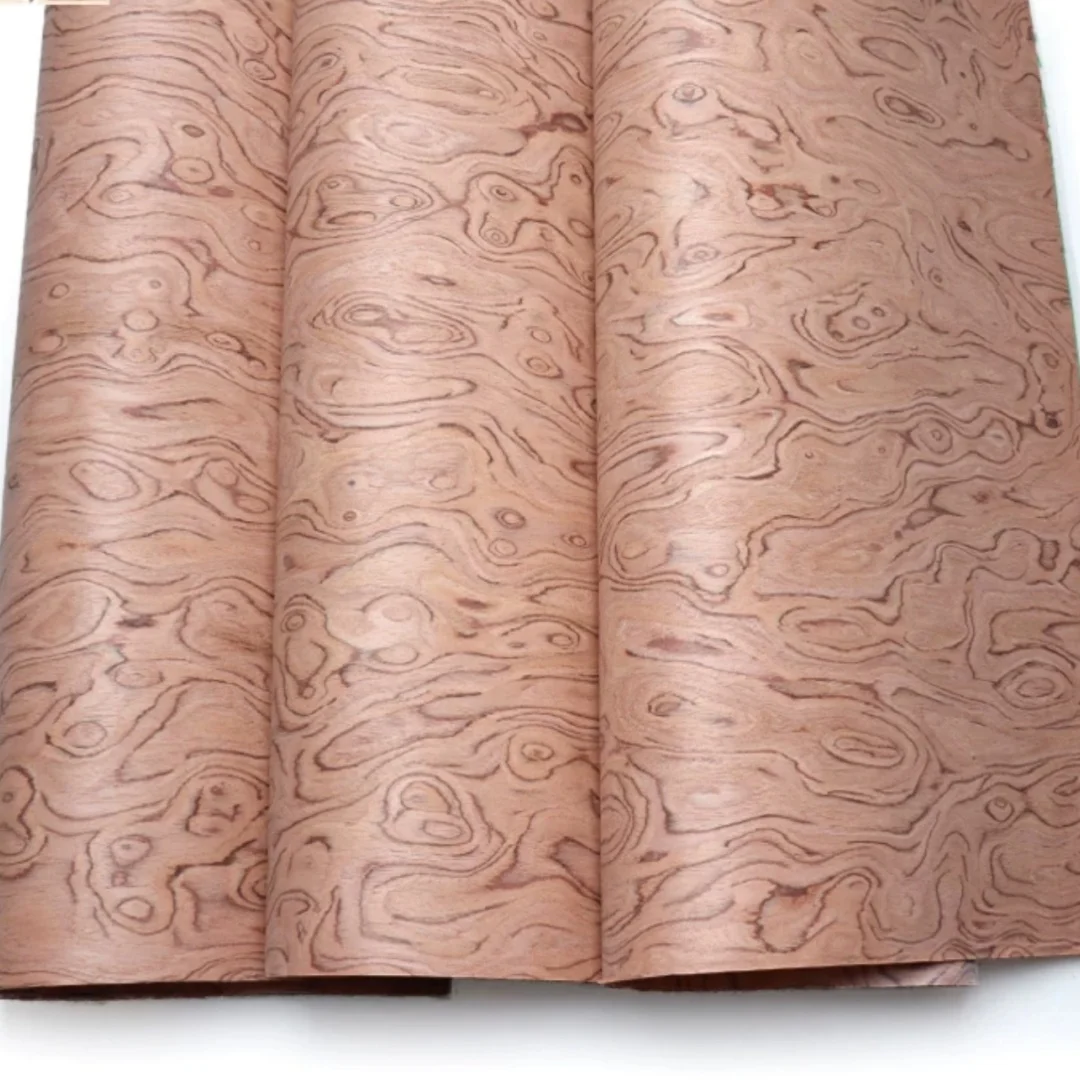 L:2.5meters Width:580mm T:0.25mm Burl Grain Bubinga Engineered Wood Veneer Speaker cabinets Home handmade woodworking Veneer