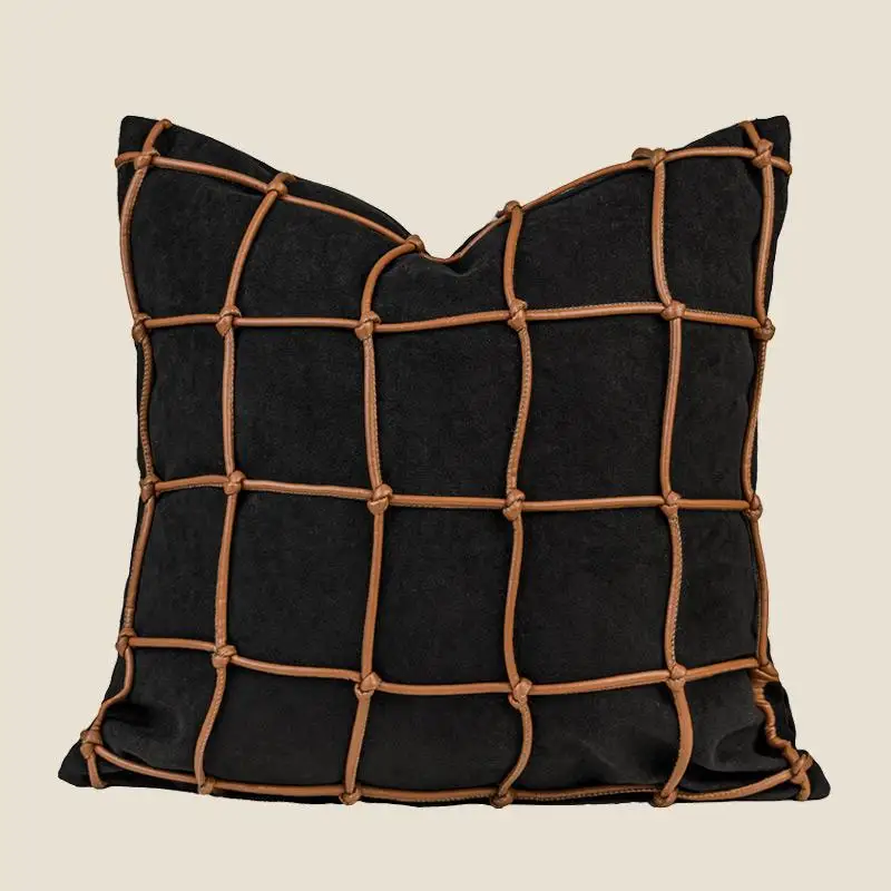 30X50/45X45/50X50CM Brown Texture Throw Pillow Cover Homestays Light Luxury Waist Cushion Cover Decor Home Decorative Pillowcase