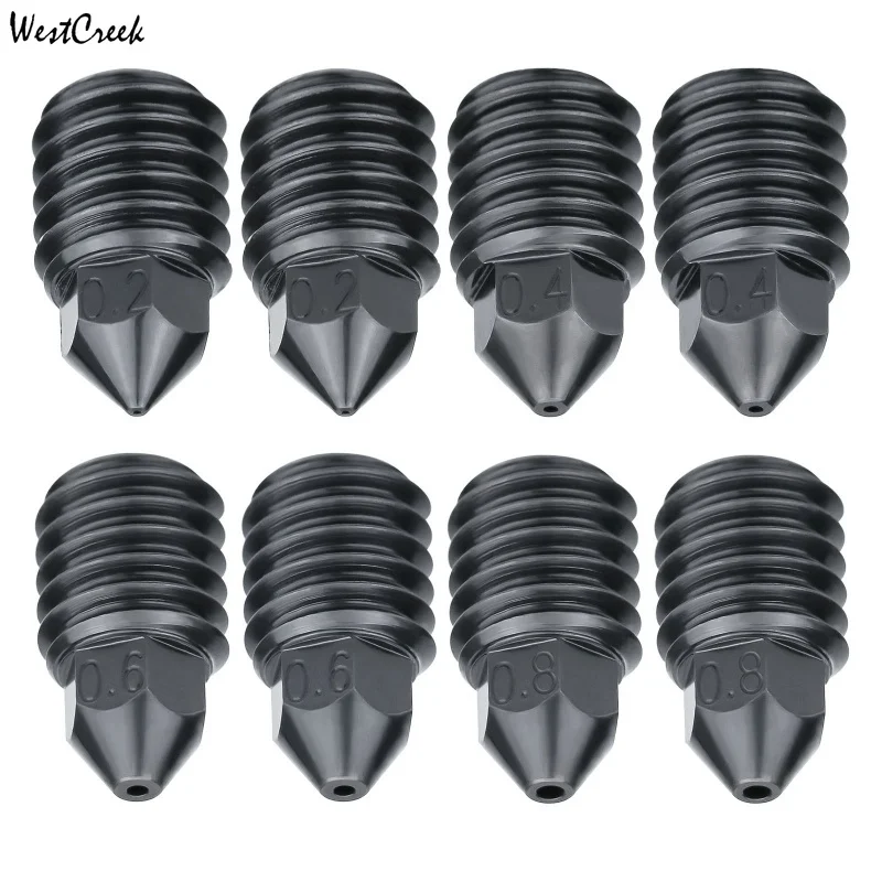 WESTCREEK High Precision Hardened Steel 3D Printer Nozzle Upgraded Wear Resistant High Temp for Bambu Lab Extruder Hotend