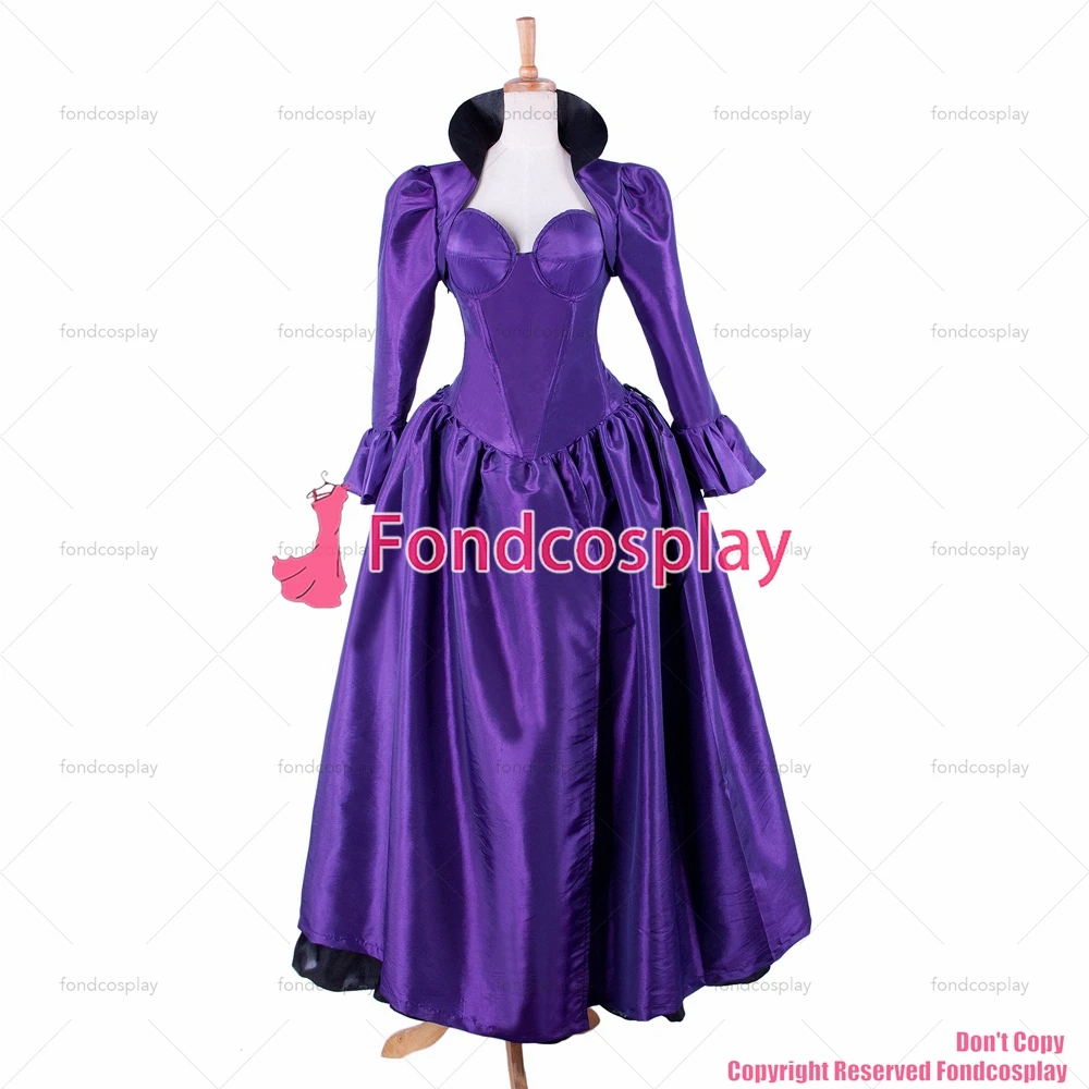 fondcosplay O dress the Story of O with bra purple taffeta outfit cosplay costume CD/TV[G1573]