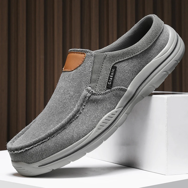 2026 Summer Men Half Shoes Casual Canvas Shoes Lightweight Comfortable Mules For Men Slippers Dropshipping Big Size 47 48