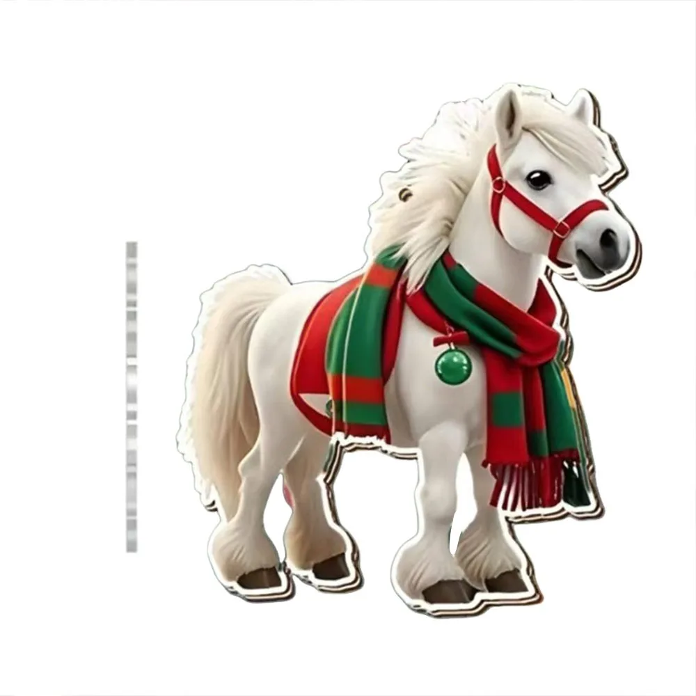 

Party 2D Flat Christmas Hanging Pendant Ebony Horse Majesty Acrylic Horse Pendant Car Horse Pendant Navidad Decor