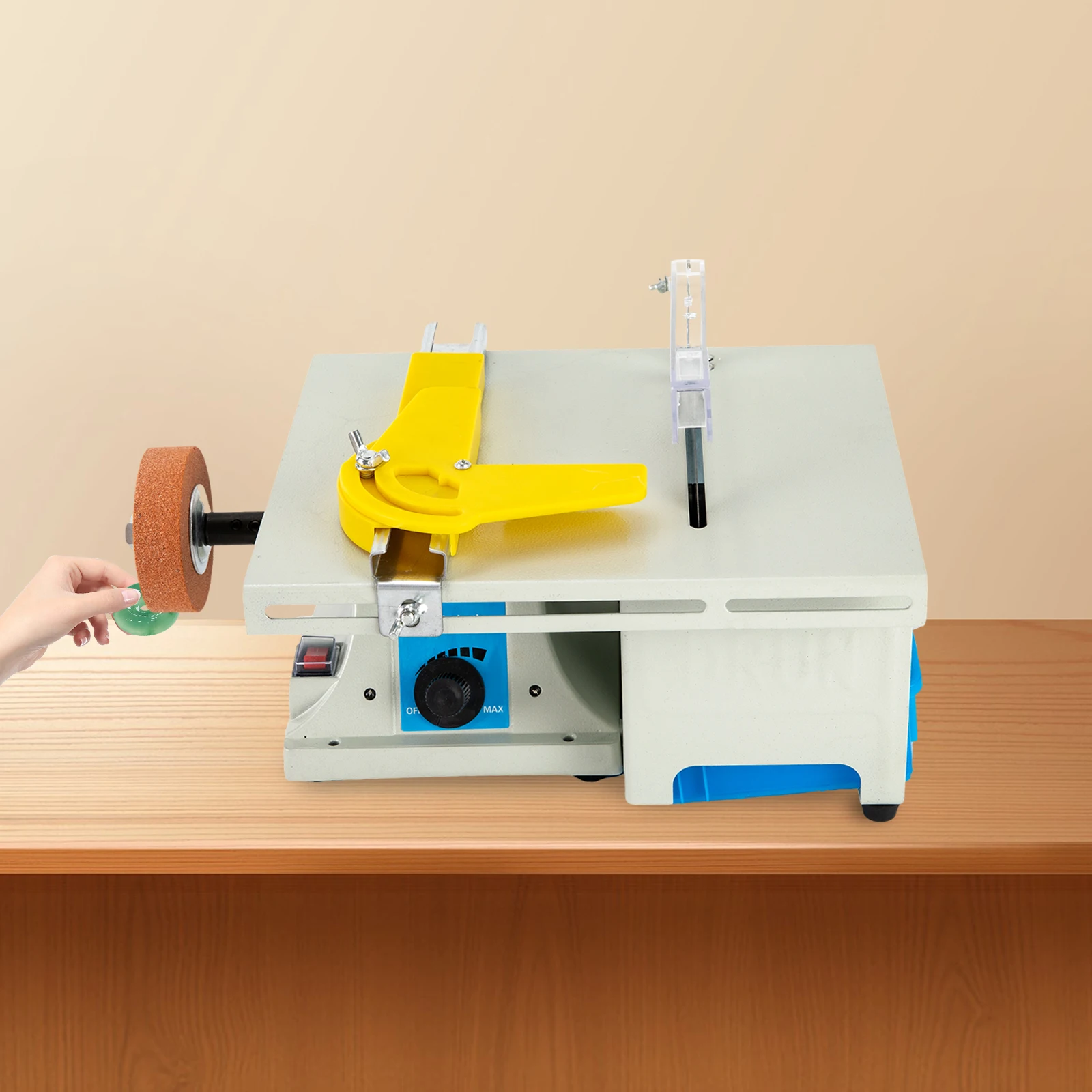 

750W Mini Table Grinder Gem Grinding Polishing Machine Rock Saw 800-10000rpm For Jewelry Lapidary