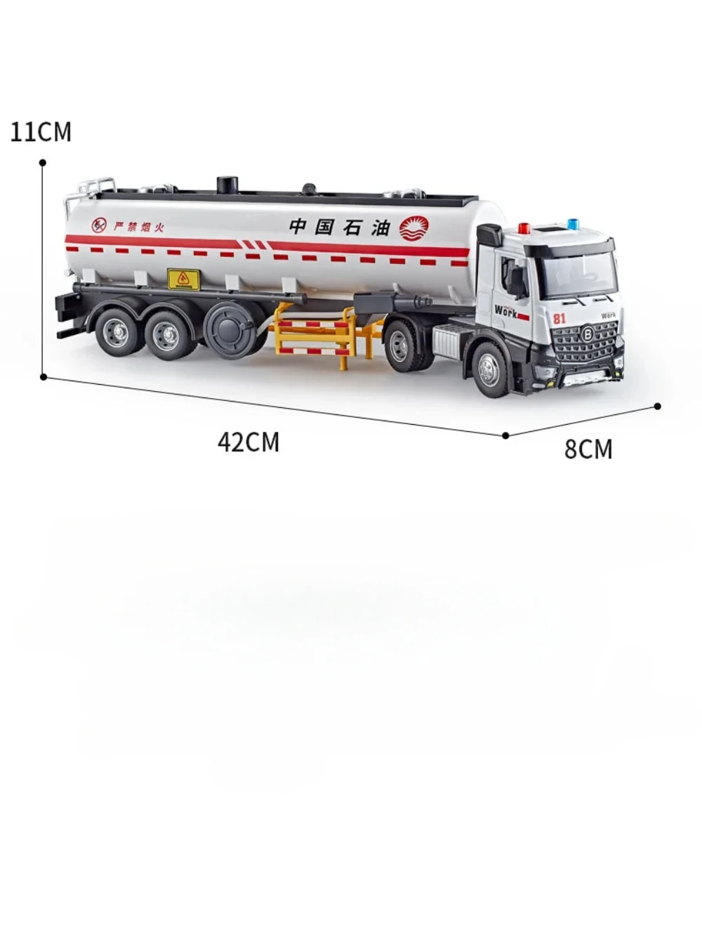 16.5 Inches Oil Tank Truck Model Toy Alloy Diecast High Simulation Truck Model Sound Can Spray Water Toys for Kids Holiday Gifts