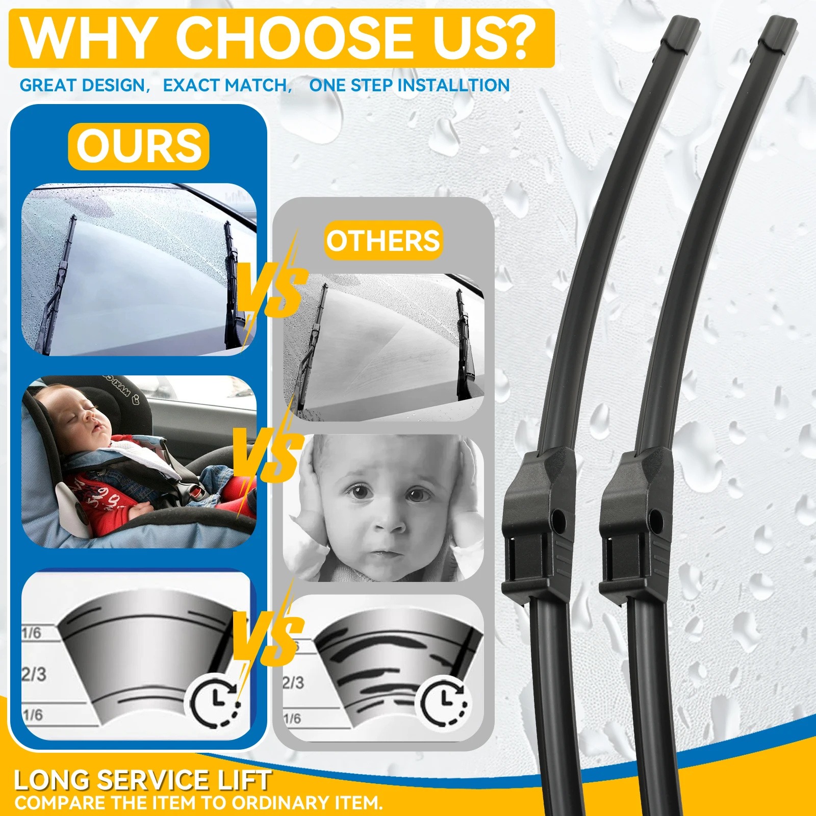 Erick\'s Wiper RHD & LHD Front Wiper Blades For Mercedes Benz W204 W212 W218 Windshield Windscreen Window Car Rain Brush 24\