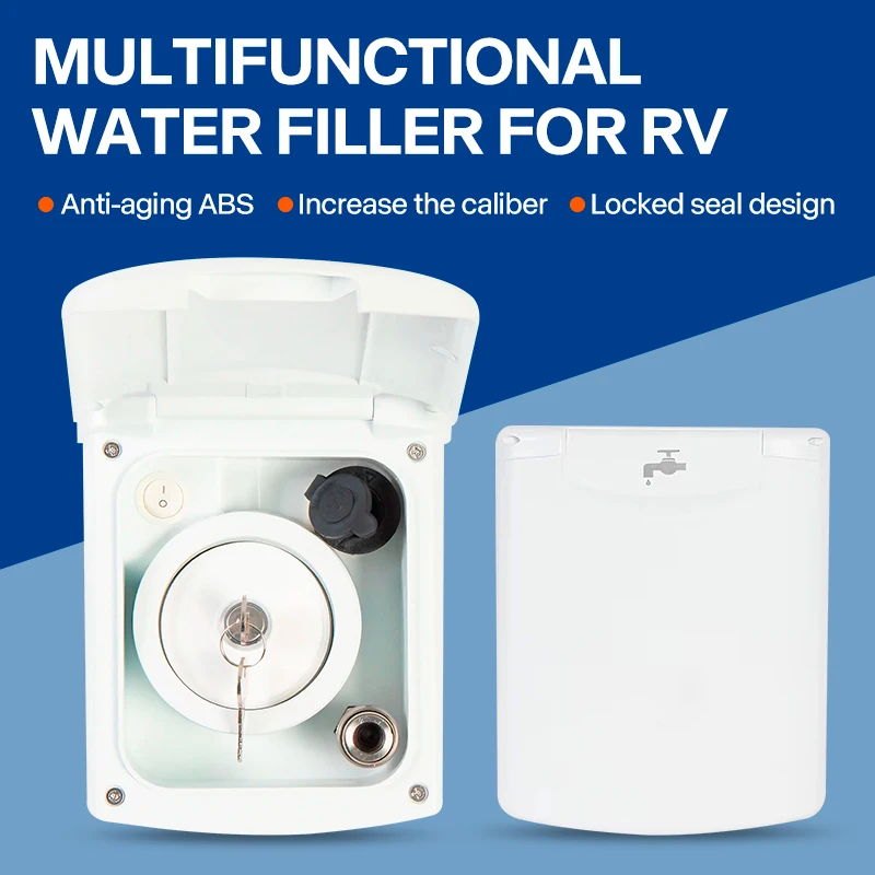 

Multifunctional RV Water Fill Port Combined Water Entry for Trailers Caravans Modified Vehicles Gravity Water Entry Box